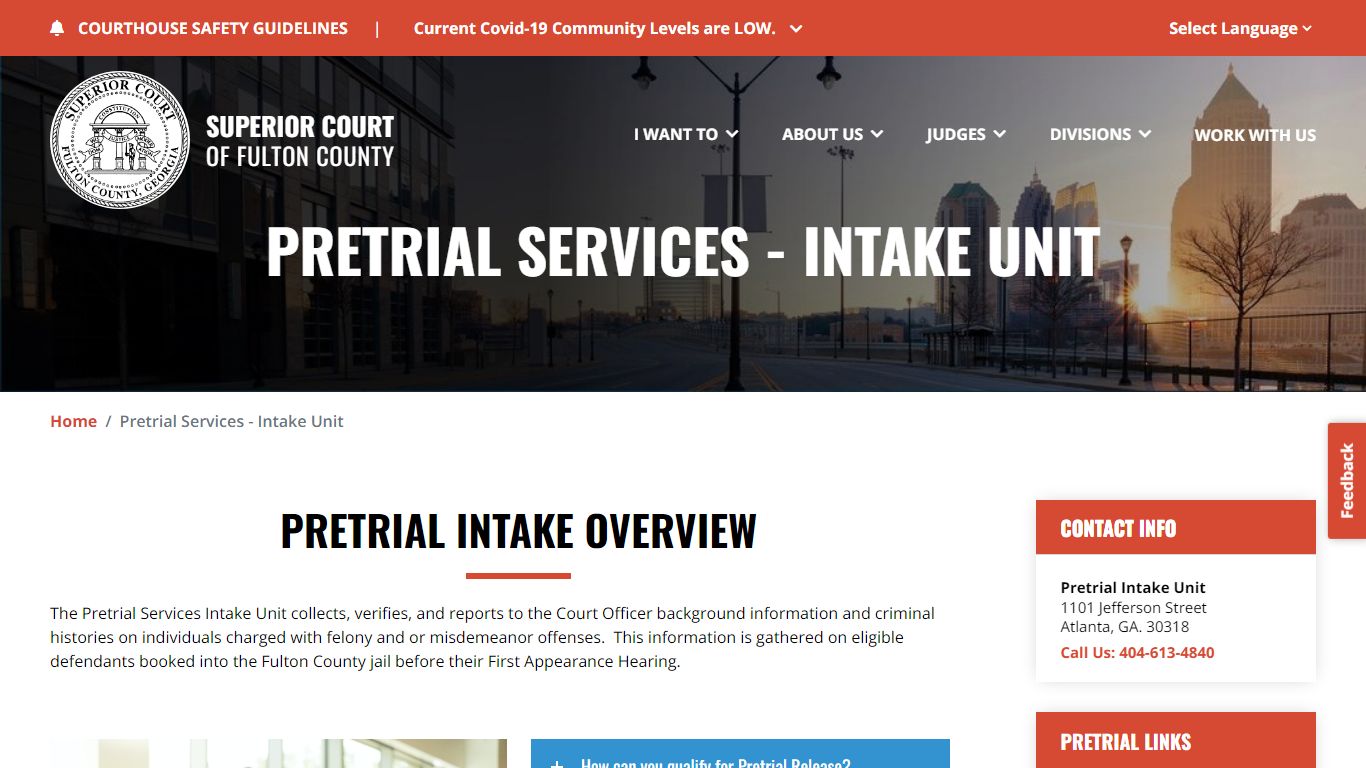 Pretrial Services - Intake Unit | Superior Court of Fulton County